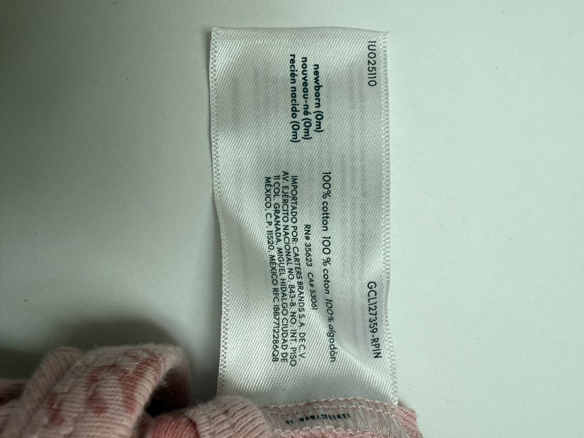 Carter's Pink Bunny Bodysuit Newborn