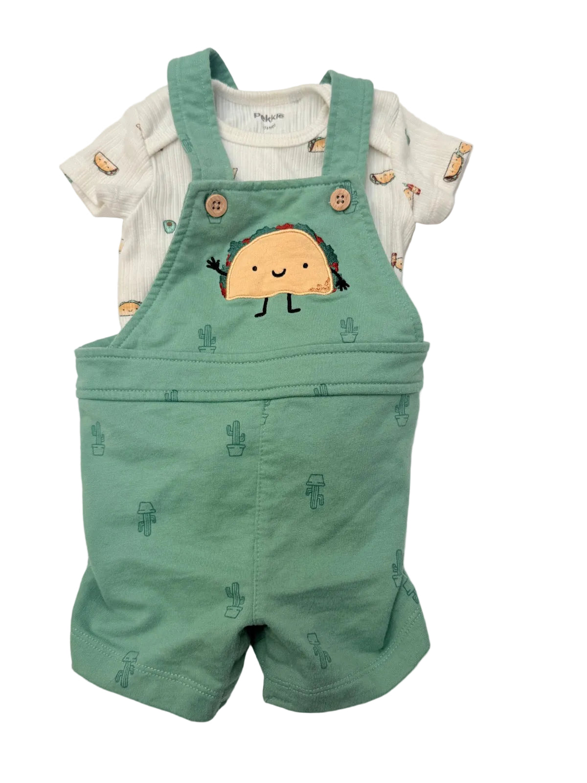 Pekkle Taco Overalls & Bodysuit Set 6M