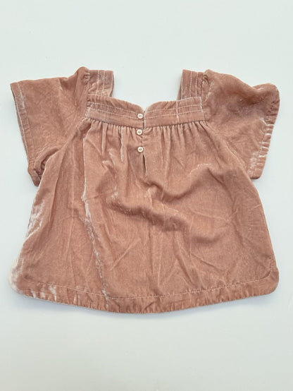 Zara Pink Velvet Top Girls 4-5Y