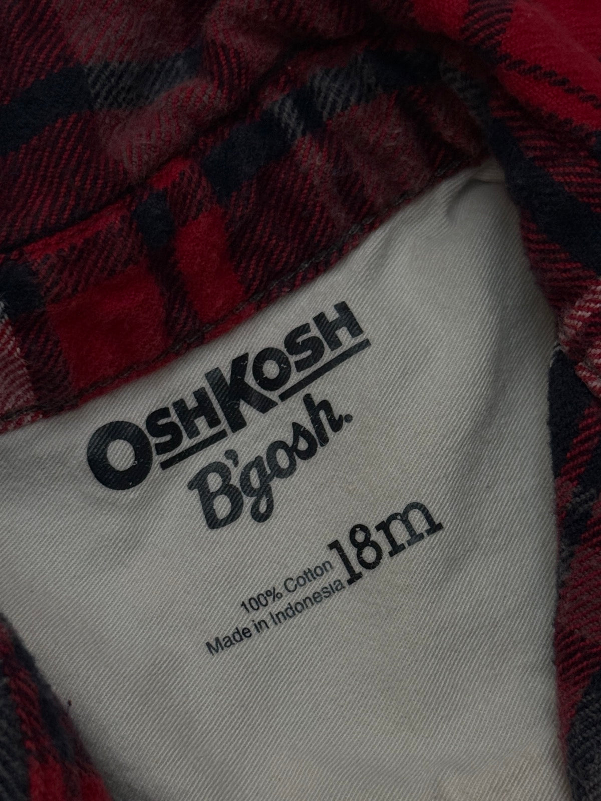 OshKosh B'gosh Plaid Flannel Shirt 18M