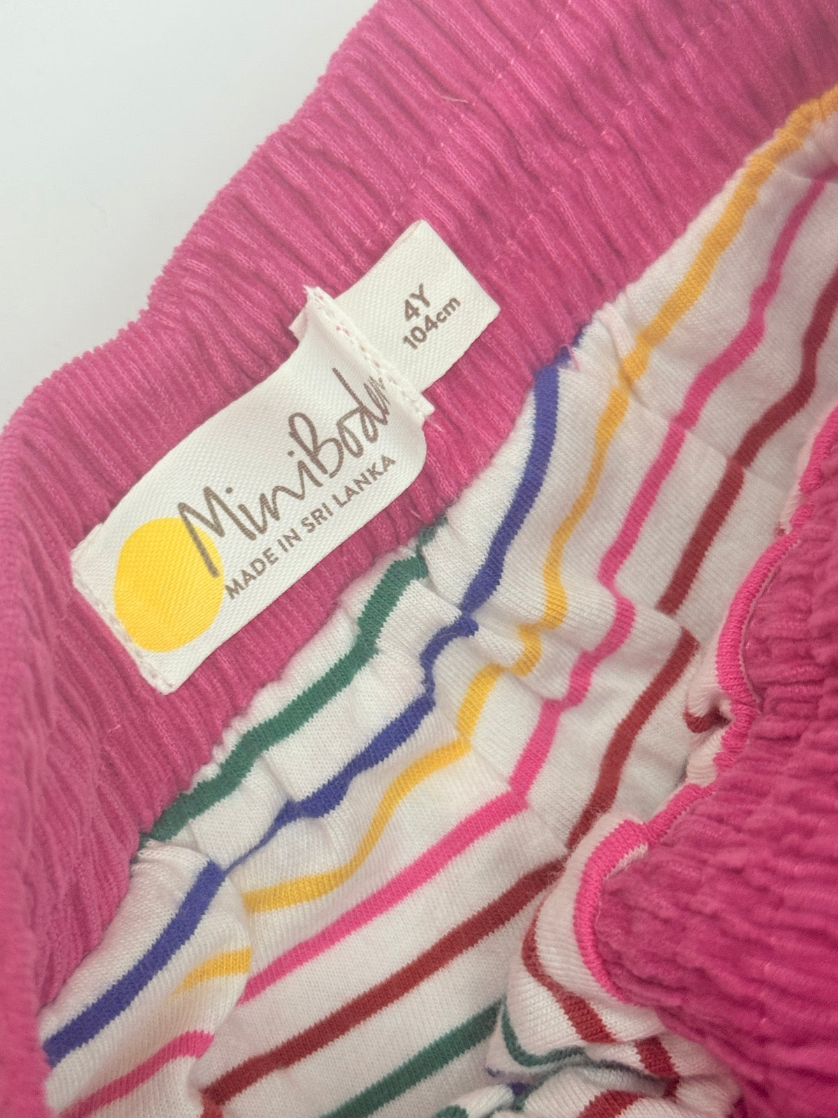 Mini Boden Pink Corduroy Floral Pants 4Y