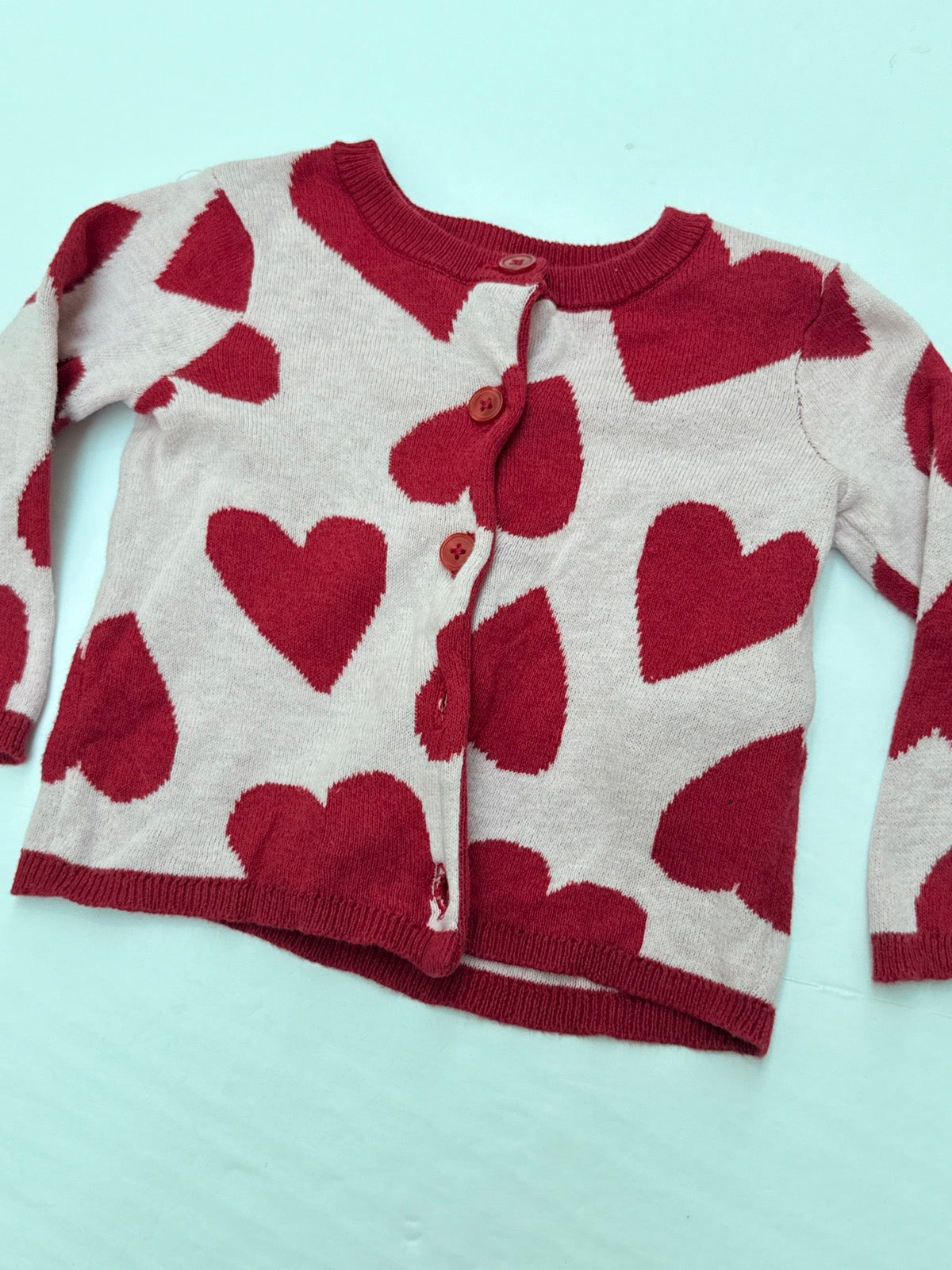 Joe Fresh Heart Print Cardigan 3-6M