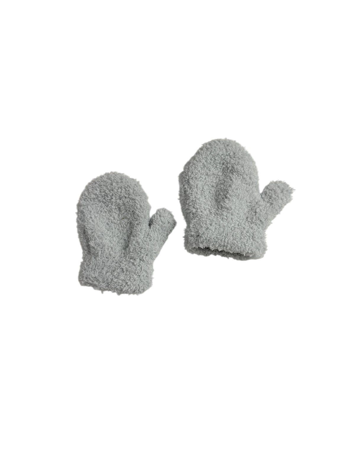 Light Blue Fuzzy Mittens 6-12M