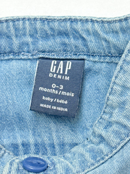 Gap Denim Bear Romper 0-3M