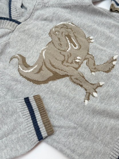 Rorie Whelan Knit Cotton Dinosaur Hooded Sweater 2T