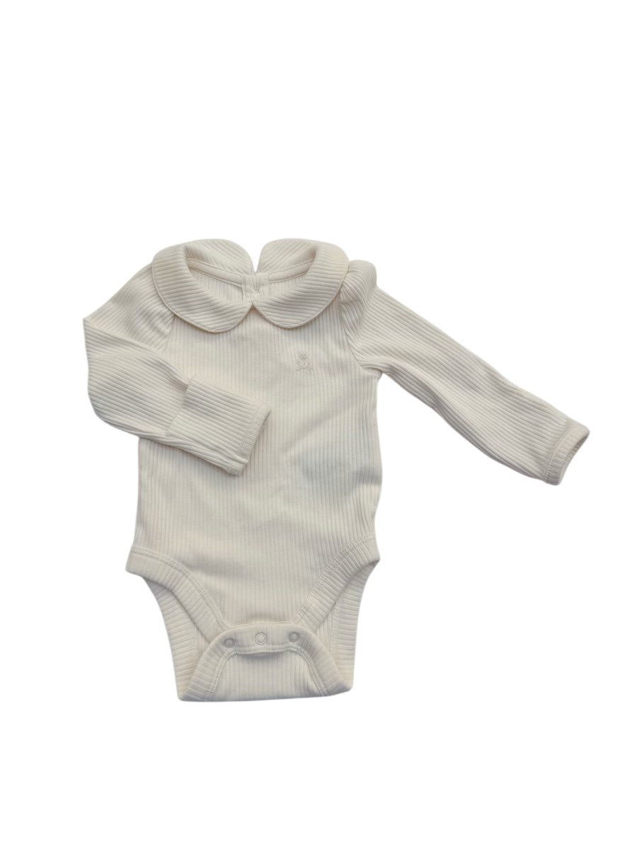 Baby Gap Ribbed Long Sleeve Collared Bodysuit 0-3M