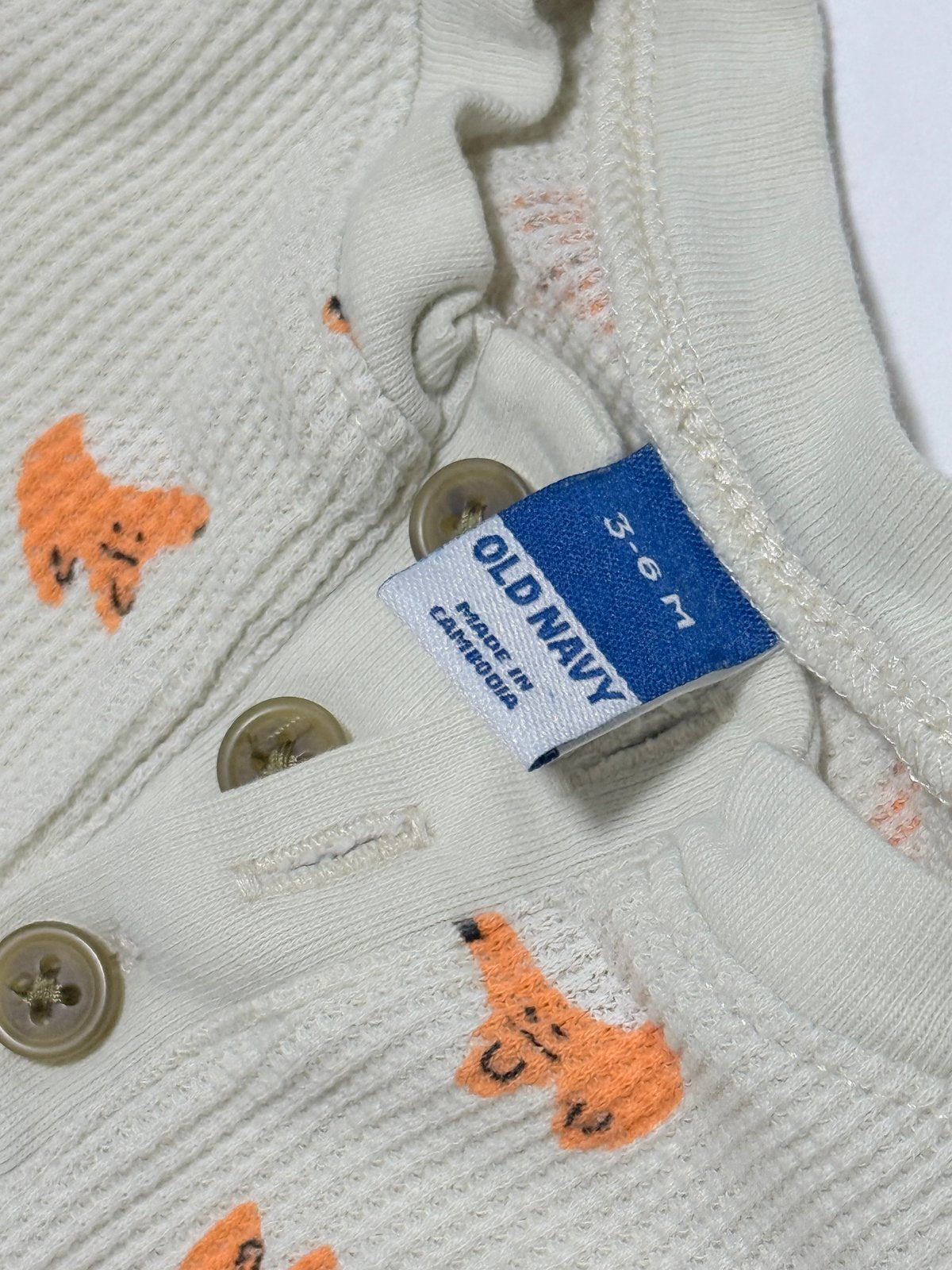 Old Navy Fox Print Waffle Romper 3-6M
