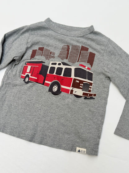 Gap Fire Truck Long Sleeve T-Shirt 2T