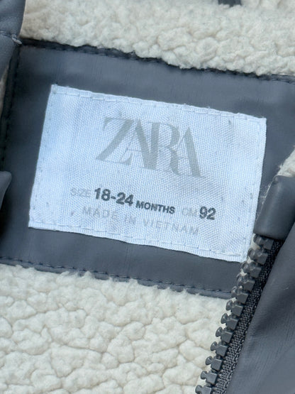 Zara Gray Sherpa Lined Rain Jacket 18-24M