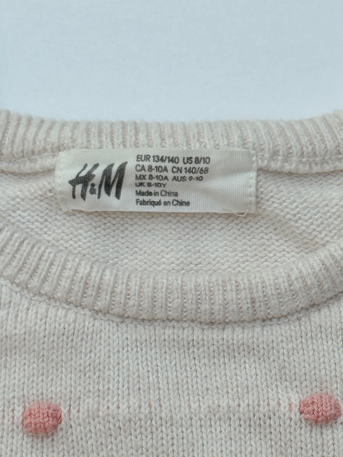 H&M Polka Dot Pom Sweater Size 8/10
