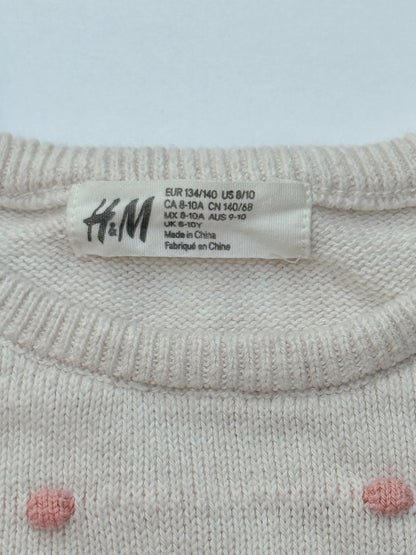 H&M Polka Dot Pom Sweater Size 8/10