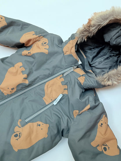 H&M Bear Print Snowsuit 9-12M
