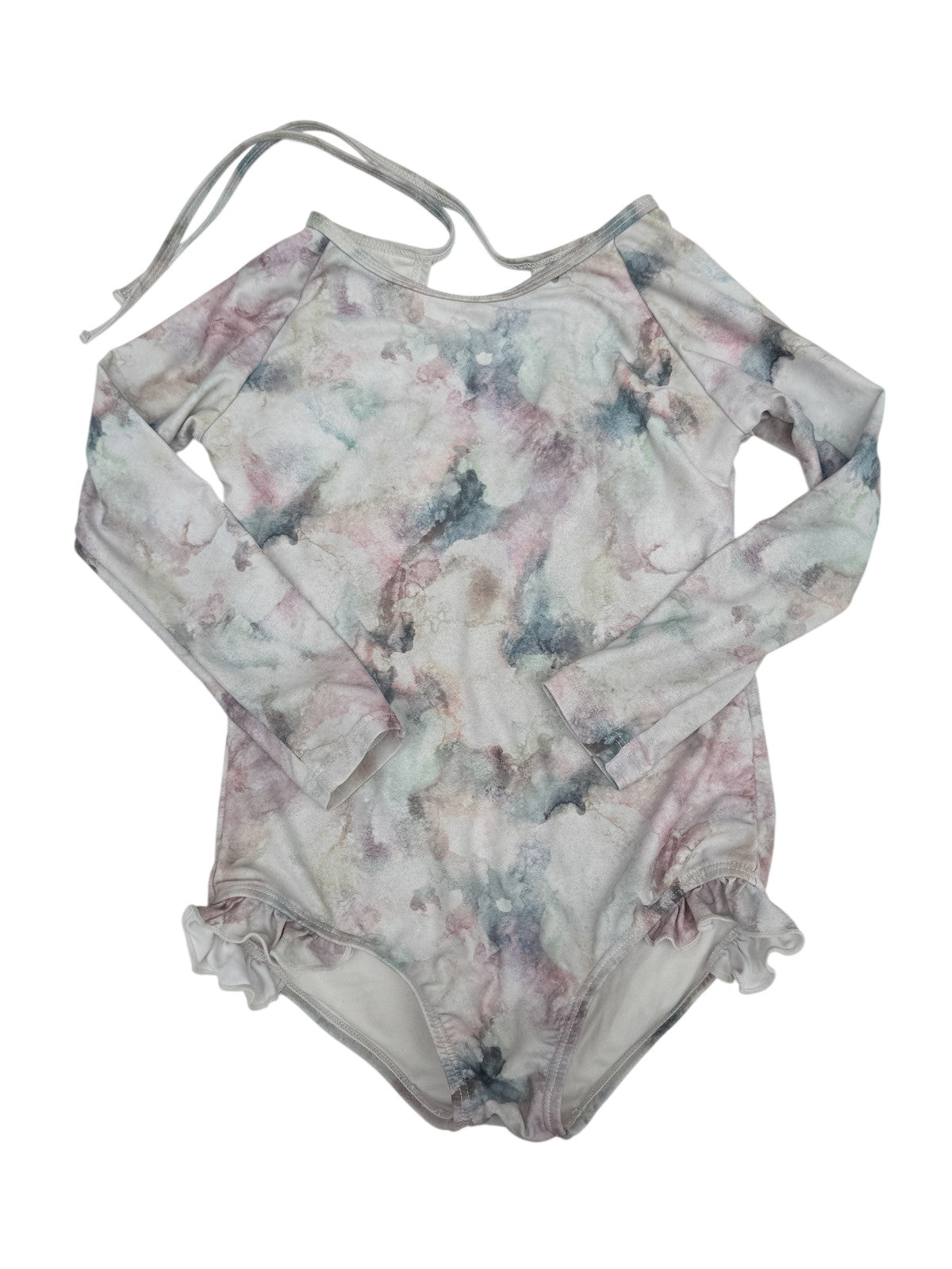 Current and Tyde Girls Watercolor Halter One-Piece Rash Guard Swimsuit Size 5