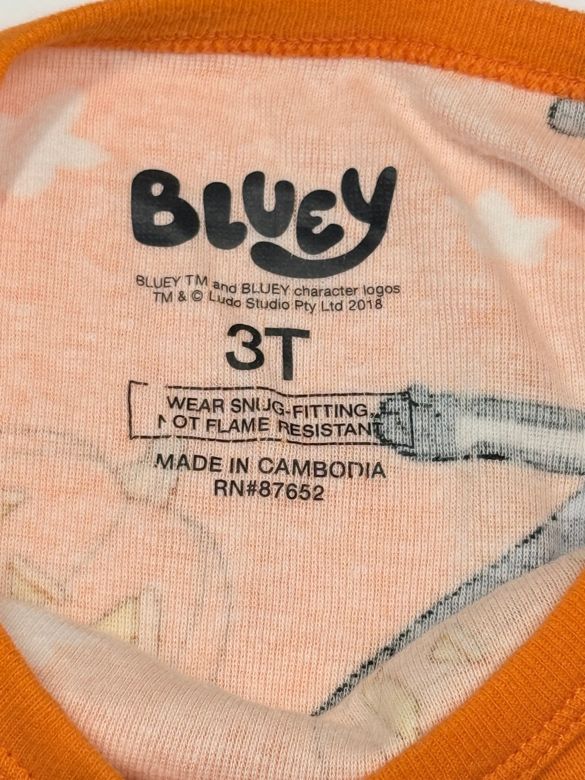 Bluey Halloween Skeleton Pajama Set 3T