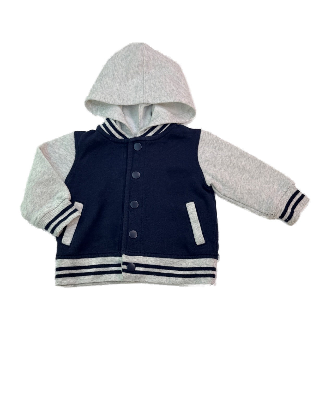 Joe Fresh Navy Varsity Hoodie Jacket 3-6m