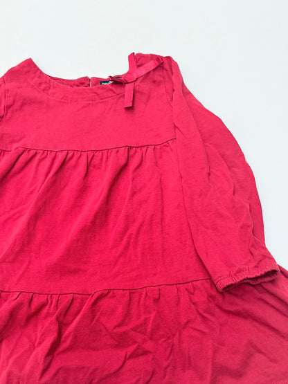 Baby Gap Red Tiered Long Sleeve Dress 2T