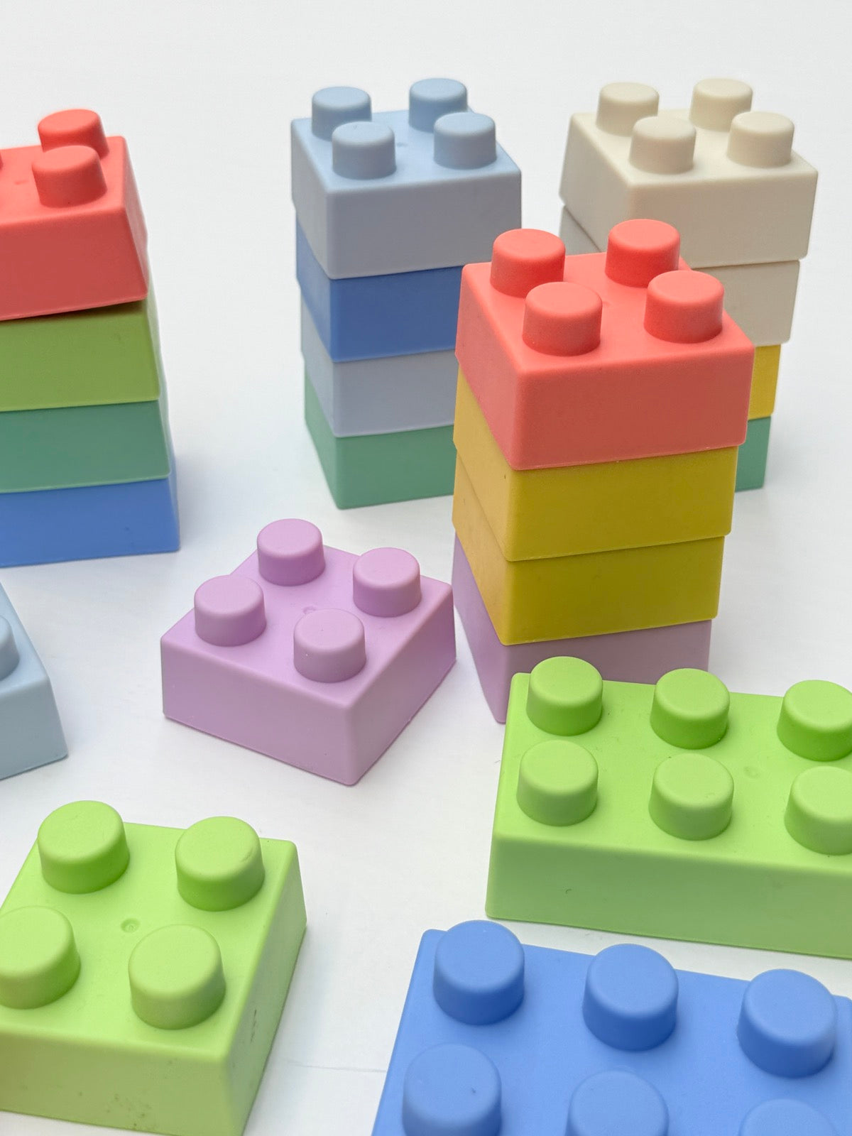 Large Pastel Silicone Building Blocks Set
