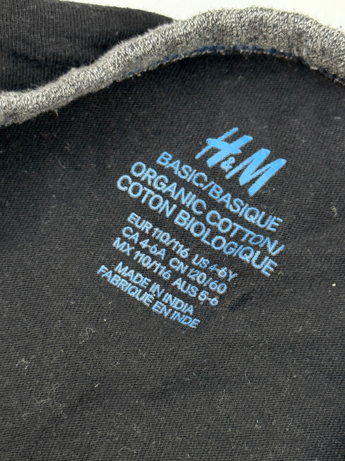 H&M Black Gray Striped Long Sleeve 4-5Y