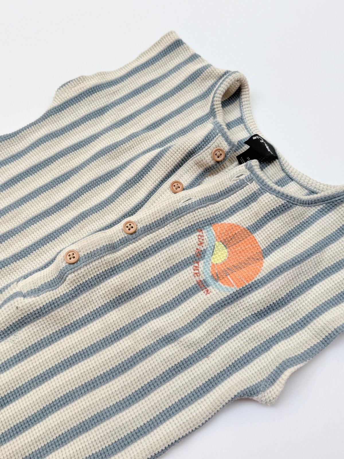 Art Class Striped Waffle Romper 3T