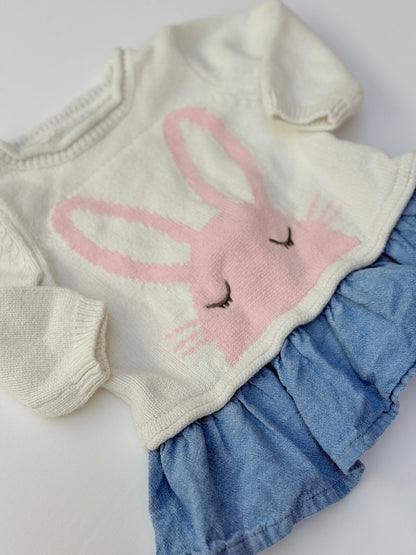 Joe Fresh Bunny Sweater Dress 3-6m