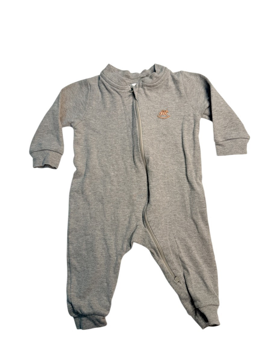Up Baby Essentials Grey Fleece Romper 6-9M