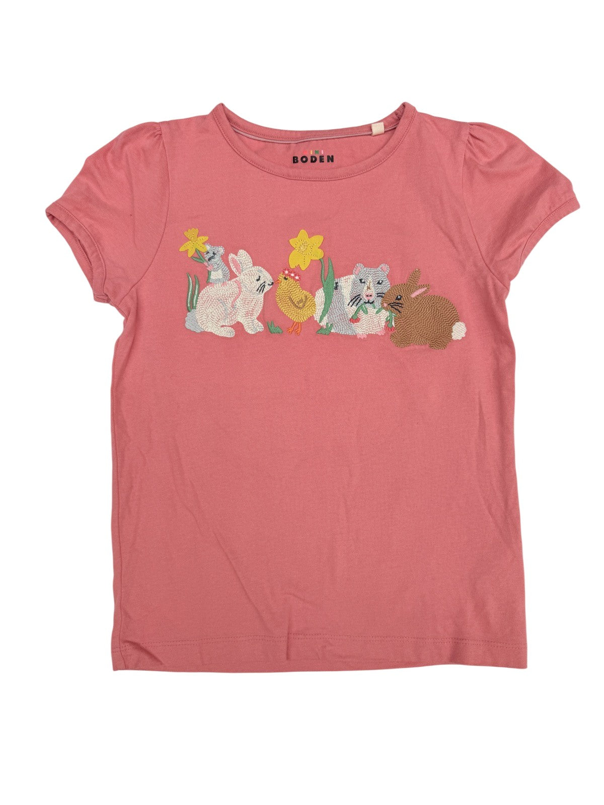 Mini Boden Easter Animals Embroidered T-Shirt 6-7y