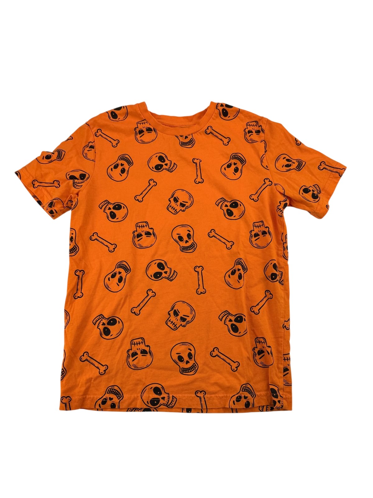 George Skull Print Orange T-Shirt Size 7-8