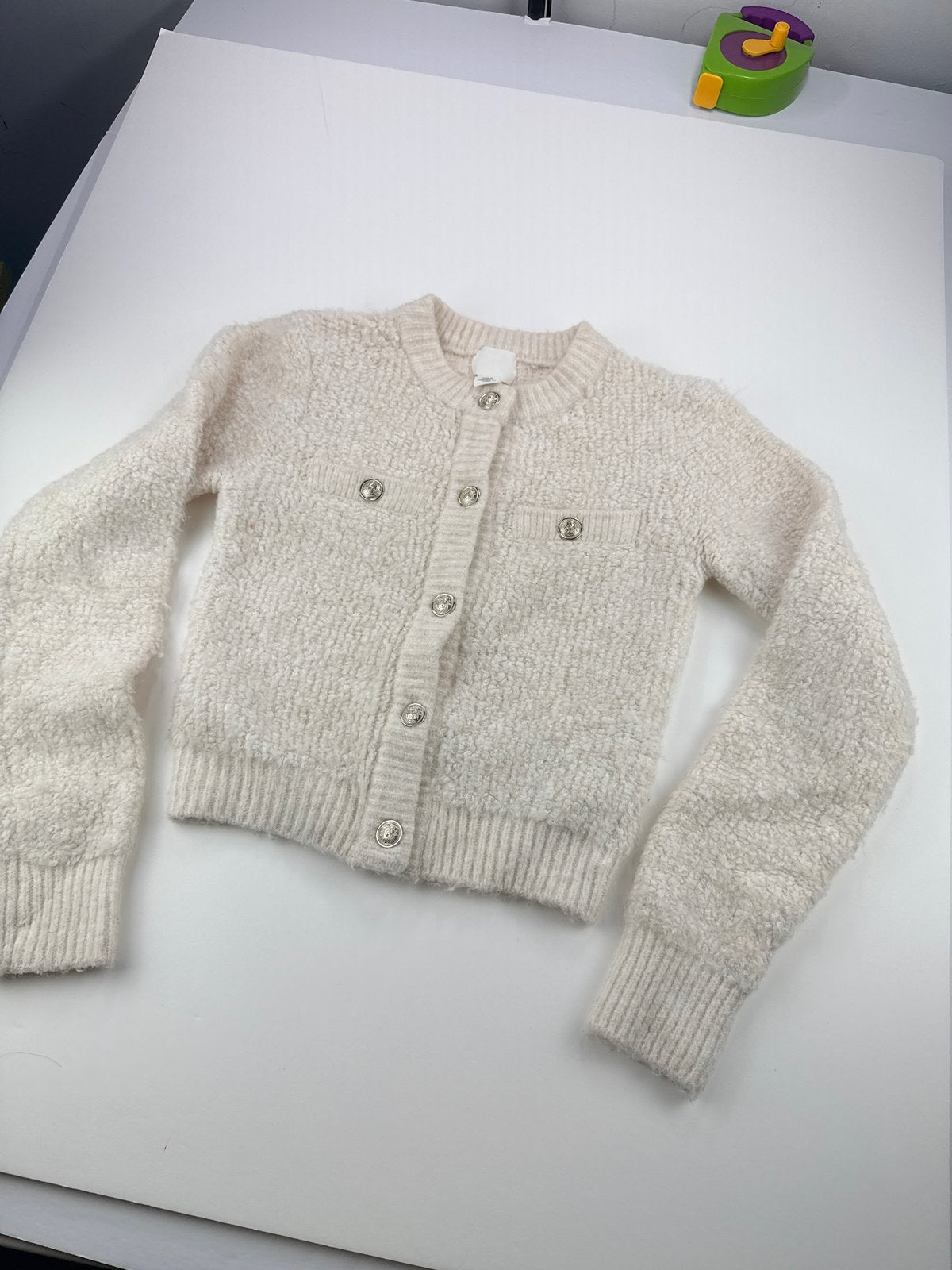 H&M Cream Bouclé Cardigan Size XS