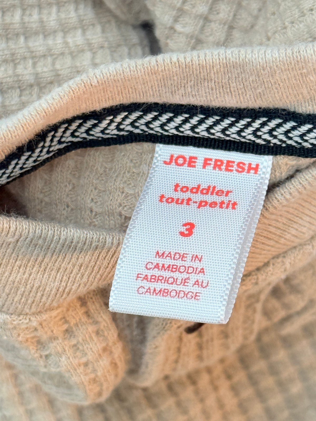 Joe Fresh Waffle Knit Henley Sweater 3T