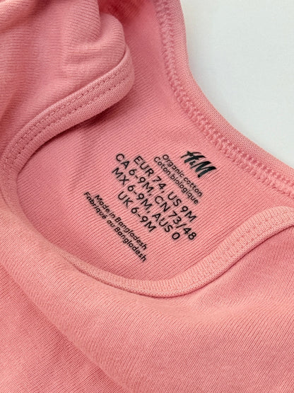 H&M Pink Long Sleeve Bodysuit 6-9M