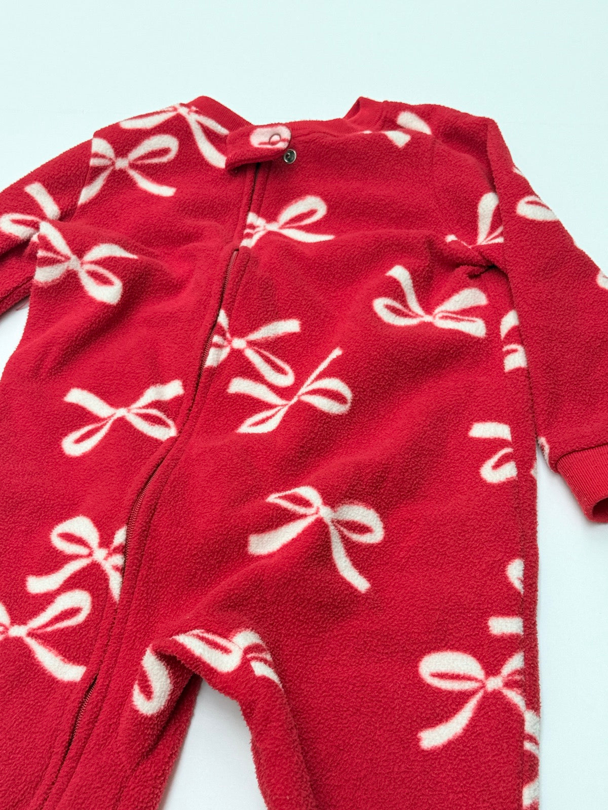 Carter's Red Bow Print Fleece Footed Sleeper 2T