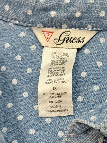 Guess Denim Polka Dot Shirt Dress 6X