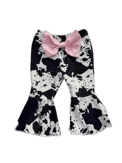 SHEIN Cow Print Bell Bottom Pants 1-3M