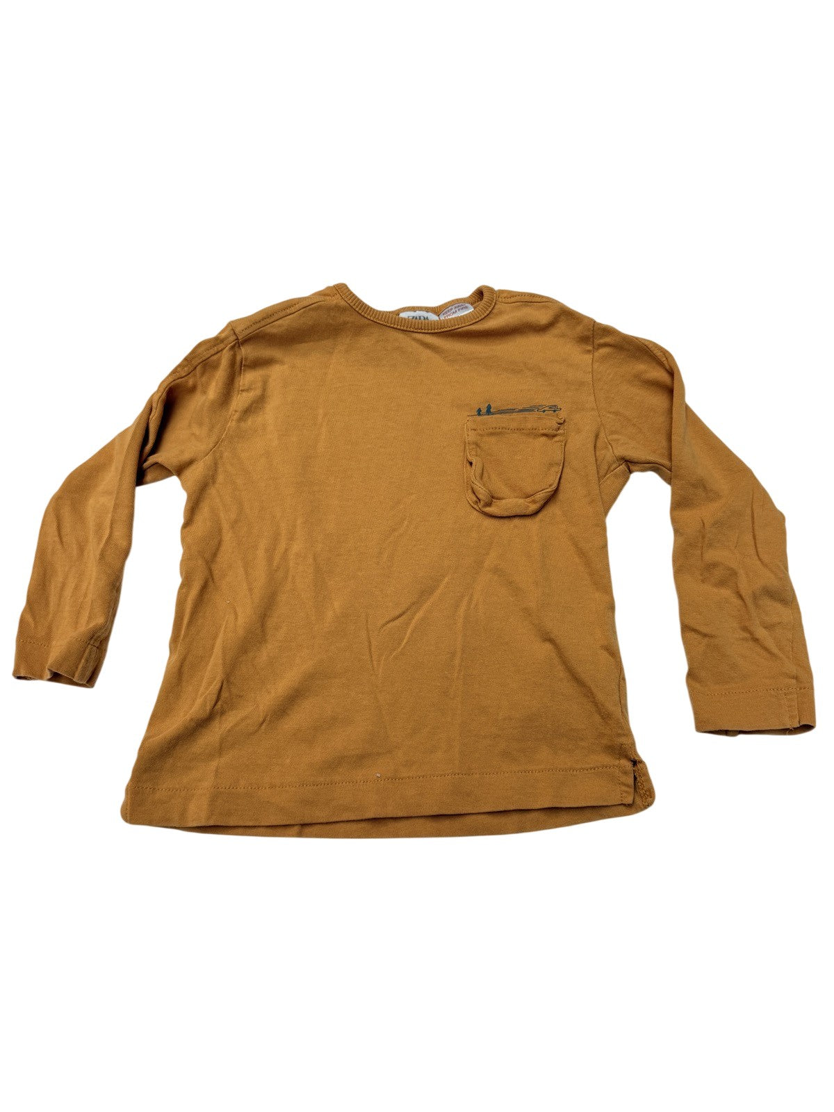 Zara Mustard Pocket Long Sleeve T-Shirt 4-5Y