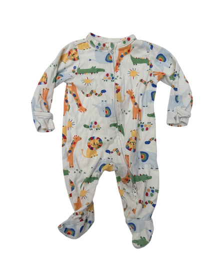 Old Navy Safari Animal Print Footed Sleeper 0-3M