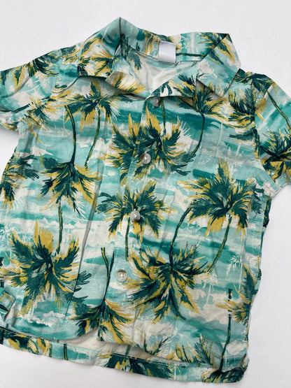 Old Navy Palm Tree Button-Up Shirt 18-24M