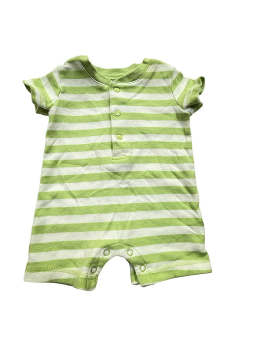 Sears Baby Green Stripe Snap Tee 6-9M