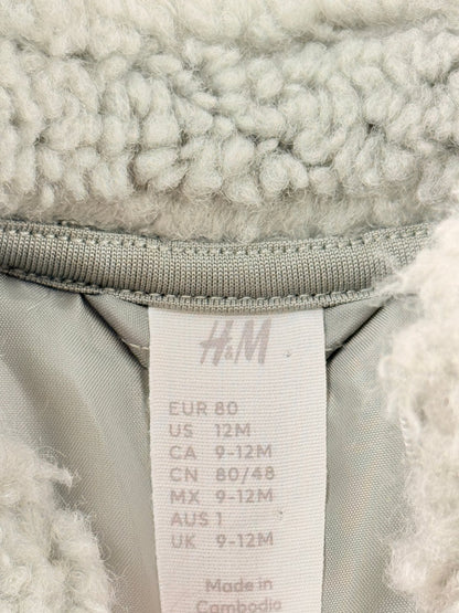 H&M Sage Green Sherpa Zip Jacket 9-12M