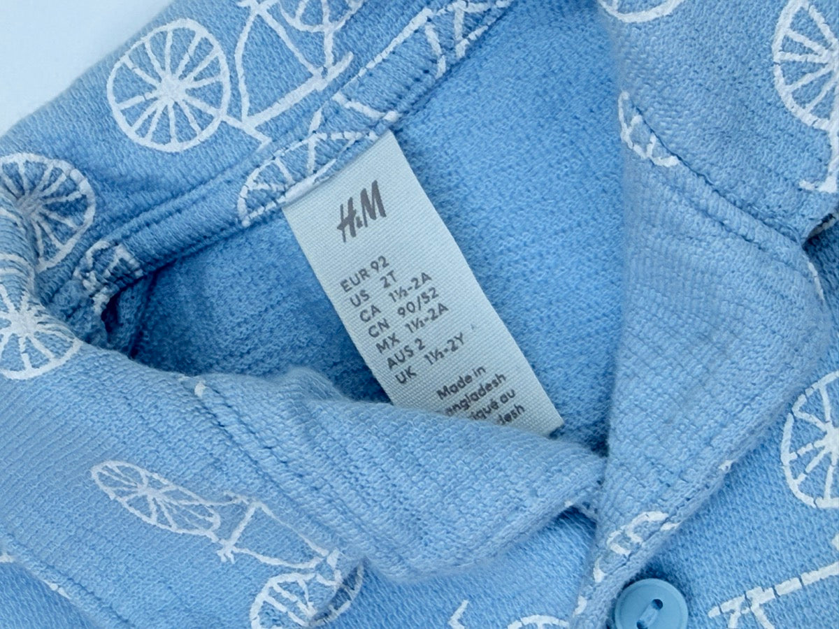 H&M Bicycle Print Pajama Set 2T