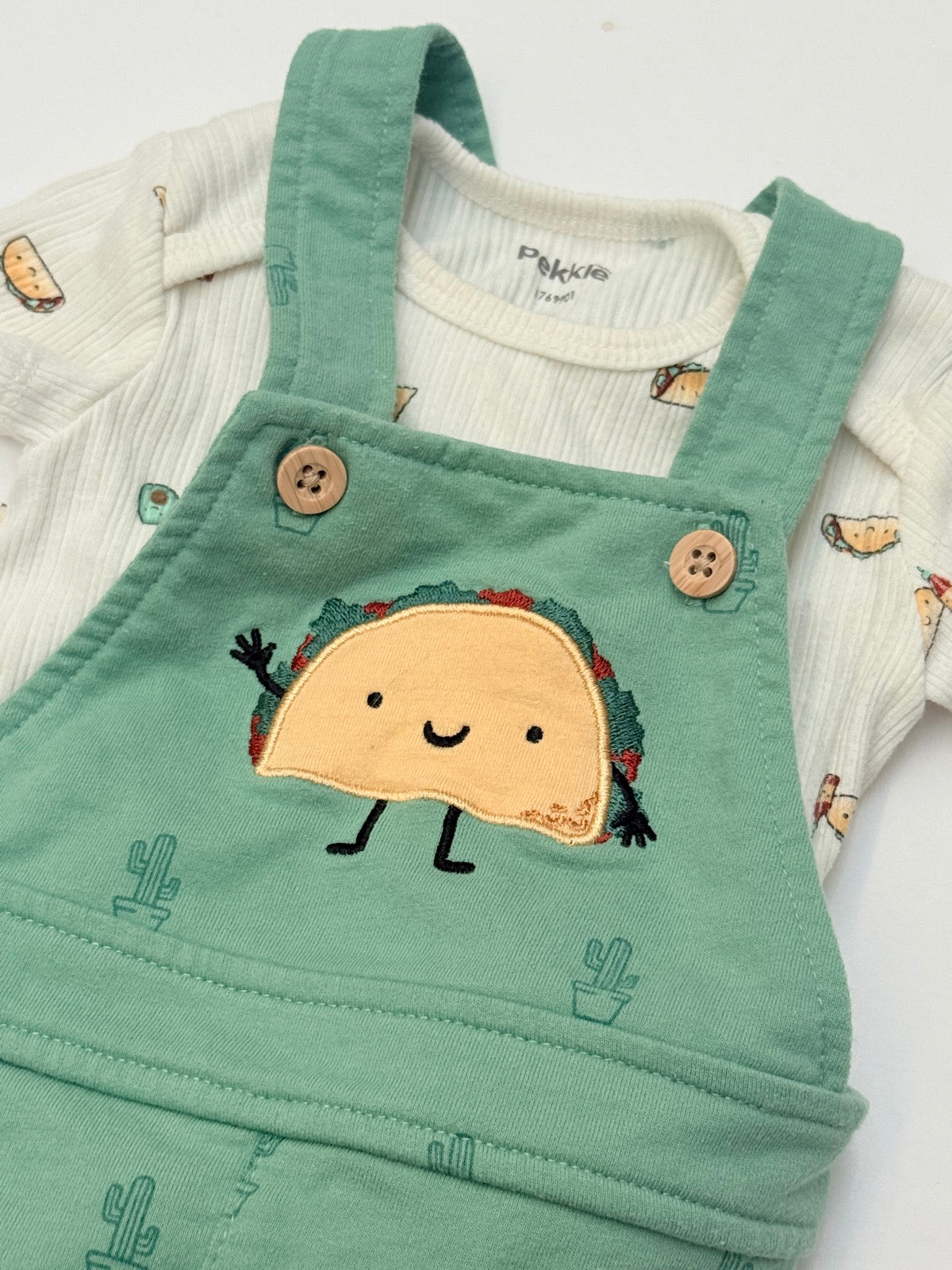 Pekkle Taco Overalls & Bodysuit Set 6M