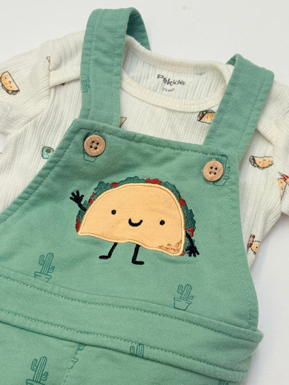 Pekkle Taco Overalls & Bodysuit Set 6M