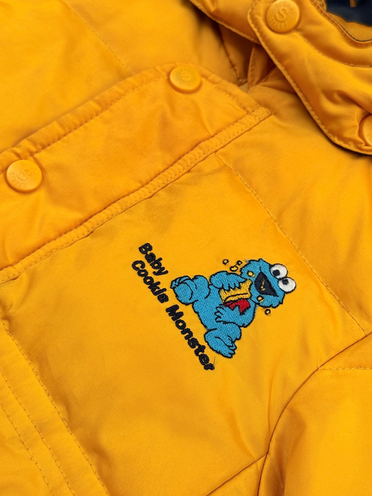 Vintage Sesame Street Baby Cookie Monster Puffer Jacket 95