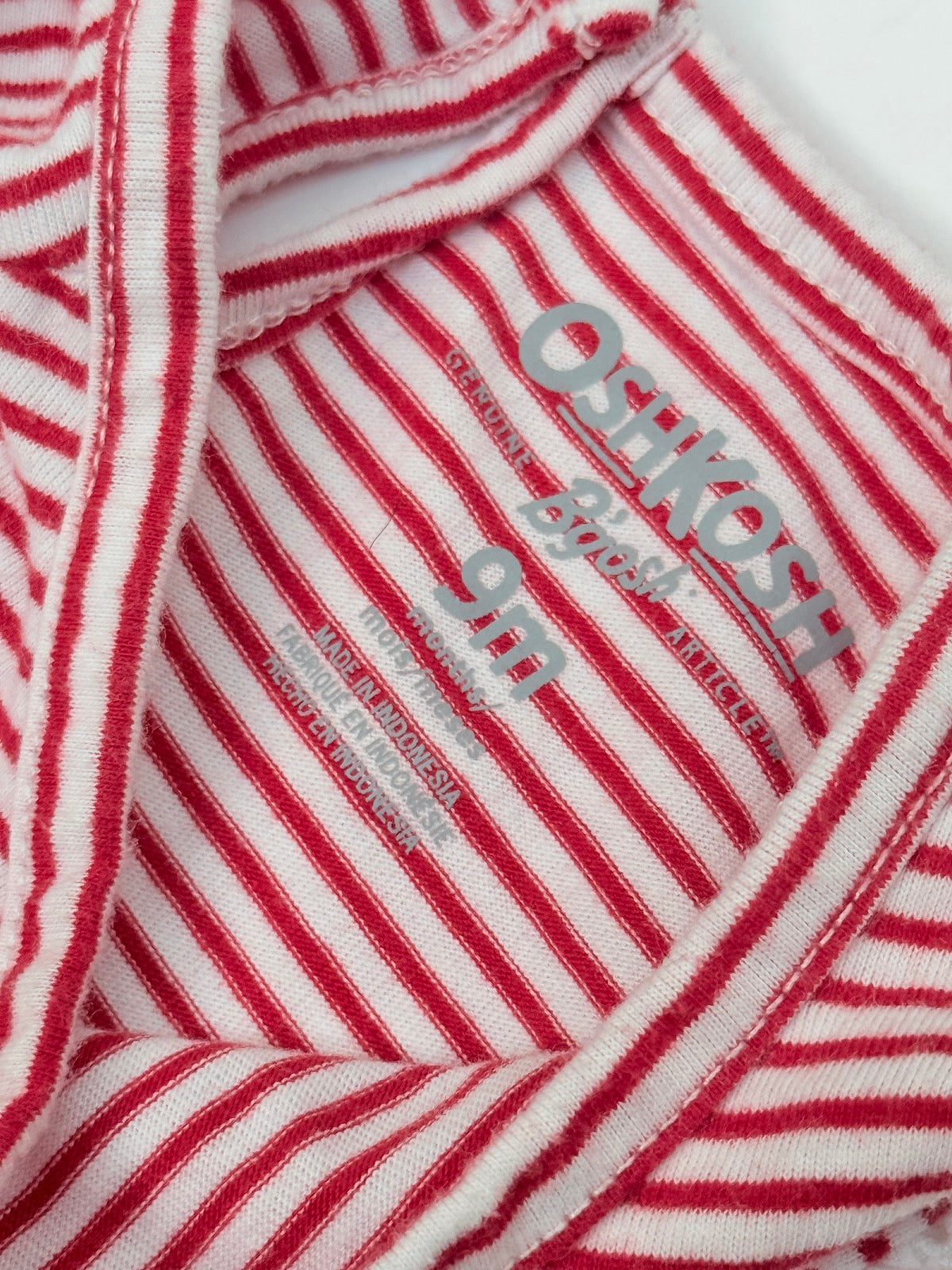 OshKosh B'gosh Striped Lace Flutter Bodysuit 9m