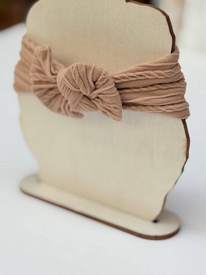 Cable Knit Bow Headband Baby One Size