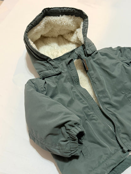 H&M Olive Green Sherpa-Lined Jacket 12M