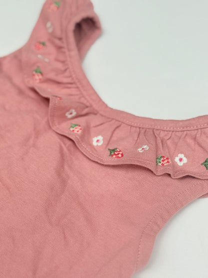 Boden Pink Strawberry Floral Tank Top 5-6Y