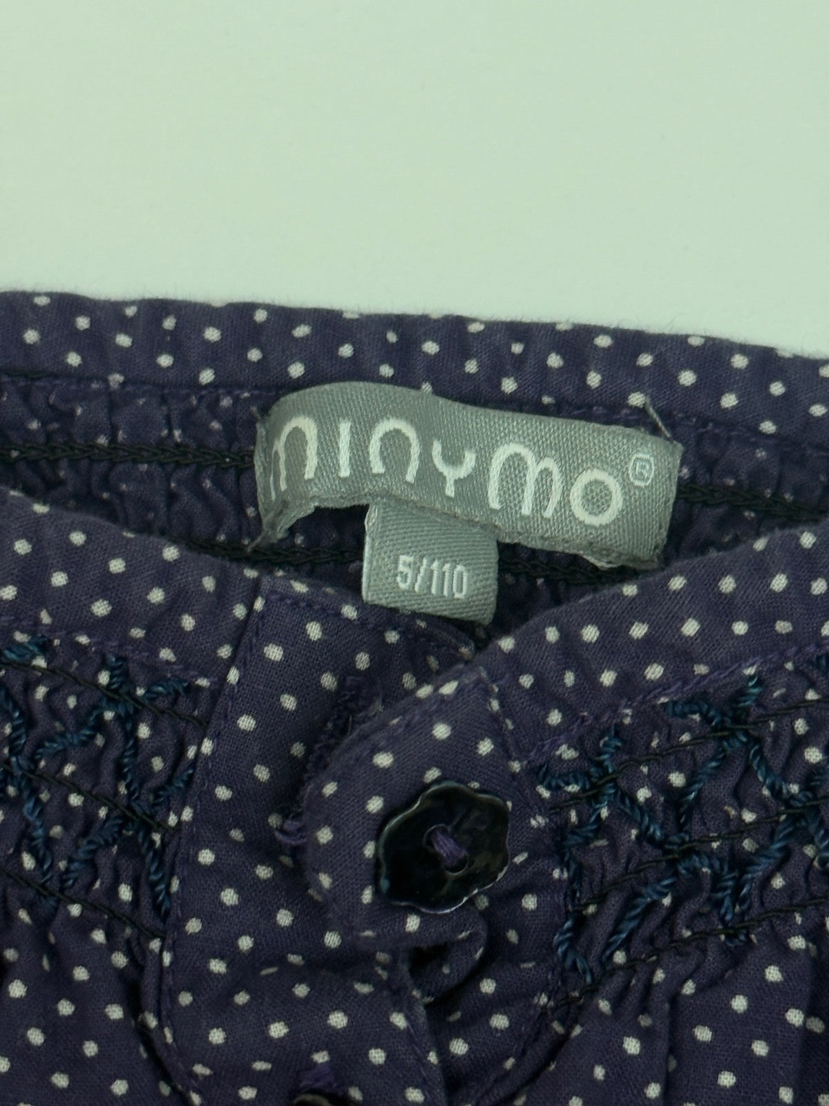 Minymo Purple Polka Dot Blouse Size 5