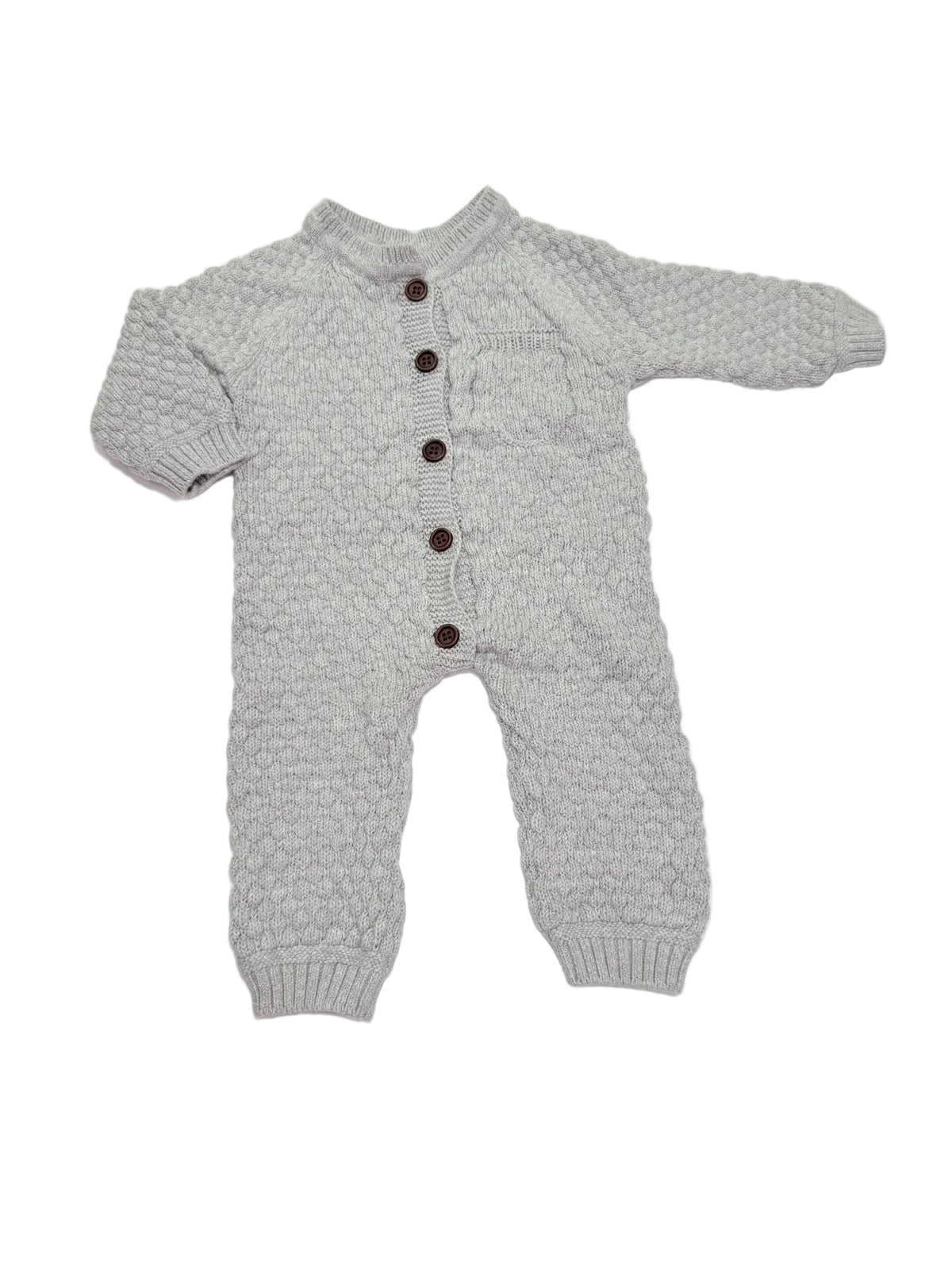 Unknown Gray Knit Romper One-Piece 3M