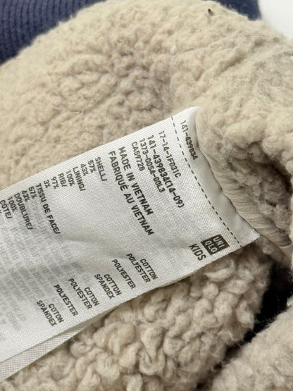 Sweat à capuche zippé Uniqlo doublé sherpa, bleu marine, taille 5-6 ans