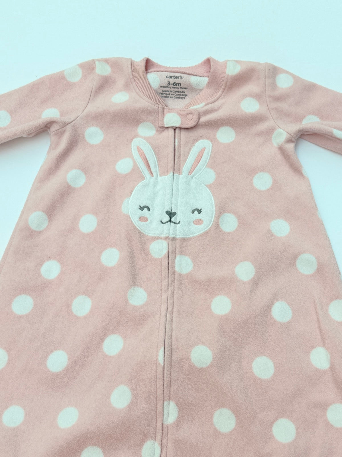Carter's Pink Polka Dot Bunny Sleep Sack 3-6M